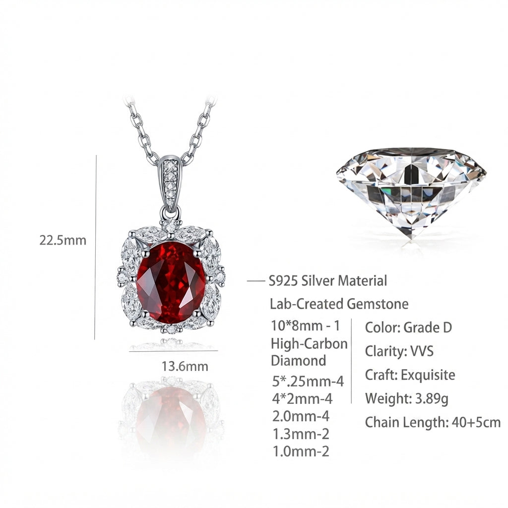 Ruby Halo Necklace